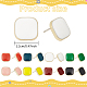 8 Pairs 8 Colors Alloy Enamel Square Stud Earrings with 925 Sterling Silver Pins(EJEW-AN0004-71)-2