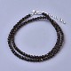 Natural Golden Sheen Obsidian Beaded Necklaces(NJEW-K114-B-A19)-1