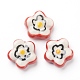 Handmade Porcelain Flower Poached Eggs Beads(PORC-J008-02)-1