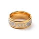 Cross & Word Jesus Pattern 201 Stainless Steel Finger Ring for Women(RJEW-I089-33GP)-3