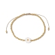 bracelets de perles tressées en coquillage naturel et graines de verre(BJEW-JB09920)-1
