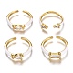 Brass Enamel Cuff Rings(RJEW-C100-35G-A)-1