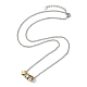 Rings 304 Stainless Steel with Rhinestone Pendant Necklace with Rolo Chains(AJEW-Z025-02)-1