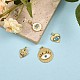 4 pièces plat rond en laiton oeil breloquese pendentif forme mixte oeil breloquese zircon oeil breloqueses pendentif pour la fabrication de bijoux(JX191A)-3