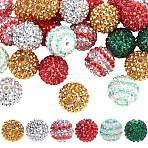 36Pcs 6 Styles Transparent Resin Rhinestone Beads, with Acrylic Round Beads Inside, Christmas Theme, Mixed Color, 20x17.5~20mm, Hole: 2~2.7mm, 6pcs/style(RESI-SC0003-39)