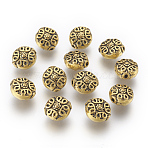 Tibetan Style Alloy Beads, Lead Free & Cadmium Free, Antique Golden, 11x10x6mm, Hole: 1mm(GLF0737Y)