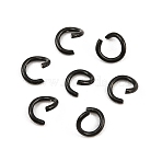 304 Stainless Steel Open Jump Rings, Ion Plating(IP), Black, 4x0.7mm, Inner Diameter: 3mm, 21 Gauge(STAS-M235-02C-EB)