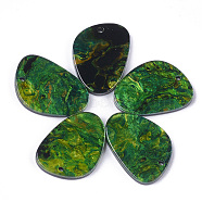Cellulose Acetate(Resin) Pendants, Green, 23.5x17.5x2.5mm, Hole: 1.4mm(X-KY-S158-08A)