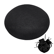 Linen Cloth Mini Hat Fascinator Base, for DIY Crafts Hair Accessories Decoration, Black, 150x25mm(AJEW-WH0472-72A)