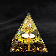 Viking Rune Symbol-God of War Orgonite Pyramid Resin Display Decorations, with Natural Unakite Chips Inside, for Home Office Desk, 50~60mm(DJEW-PW0006-02X)