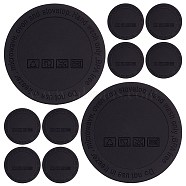 12Pcs Silicone Drink Coasters, Non-Slip Cup Mat, with Adhesive, Flat Round, Black, 58x2mm(AJEW-GF0004-48D)