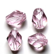 Imitation Austrian Crystal Beads, Grade AAA, Faceted, Bicone, Pink, 6x8mm, Hole: 0.7~0.9mm(SWAR-F077-9x6mm-03)