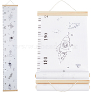 Space Theme Pattern Removable Height Chart for Kids, Wood & SGC Hanging Measuring Chart Rulers, Rectangle, White, 1290x200~213x0.3~11mm(AJEW-WH0165-72A)