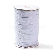 (Defective Closeout Sale: Spool was Yellowing) Flat Braided Elastic Rope Cord, Heavy Stretch Knit Elastic with Spool, White, 13.5~14mm, about 100 yards(300 feet/roll)(EC-XCP0001-27A)