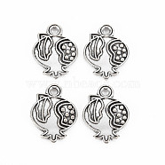 Tibetan Style Alloy Pendants, Cadmium Free & Lead Free, Pomegranate, Antique Silver, 22.5x17x2mm, Hole: 2mm, about 464pcs/1000g(TIBE-S320-195AS)