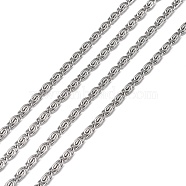 304 Stainless Steel Lumachina Chains, Unwelded, Stainless Steel Color, 8x3.7x2mm(X-CHS-R009-15)