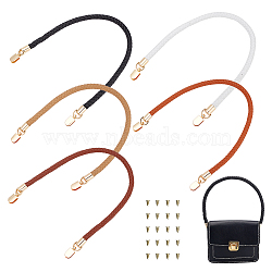 WADORN 5 Sets 5 Colors PU Leather Braided Bag Straps, with Alloy Buckles & Screws, for Bag Replacement Accessories, Mixed Color, 60.2x1.2cm, 1 set/color(FIND-WR0010-74)