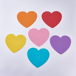 Foam Heart Decorations, For Party Decoration, Mixed Color, 12.7x14.3x0.15cm, 6colours/set, 24pcs/set(DIY-WH00110-02)