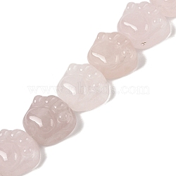 Natural Rose Quartz Beads Strands, Cat's Paw, 16x14x9.5mm, Hole: 1mm, about 13pcs/strand, 7.20''(18.3cm)(G-M108-A04-01)