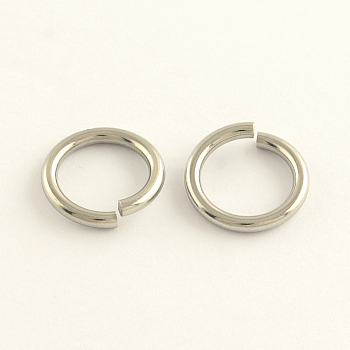 304 Stainless Steel Open Jump Rings, Stainless Steel Color, 12 Gauge, 12x2mm, Inner Diameter: 8mm, Hole: 8mm