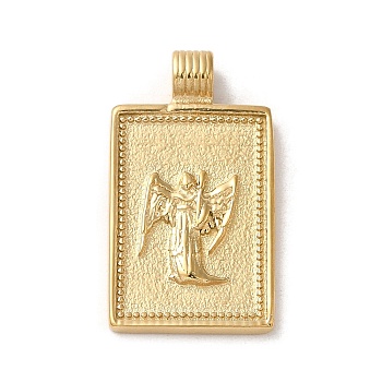 304 Stainless Steel Pendants, Rectangle with Constellations, Real 14K Gold Plated, Virgo, 25x14x2mm, Hole: 2mm