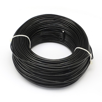 Round Aluminum Wire, Bendable Metal Craft Wire, for DIY Jewelry Craft Making, Black, 7 Gauge, 3.5mm, 20m/500g(65.6 Feet/500g)