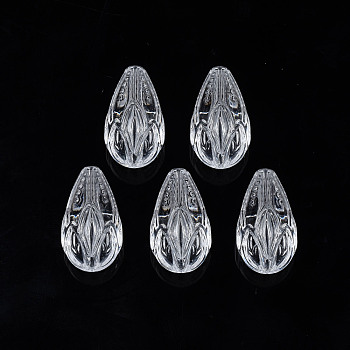 Transparent Acrylic Beads, Teardrop, Clear, 20.5x12x11.5mm, Hole: 1.8mm, about 386pcs/500g