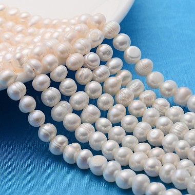 6mm White Potato Pearl Beads
