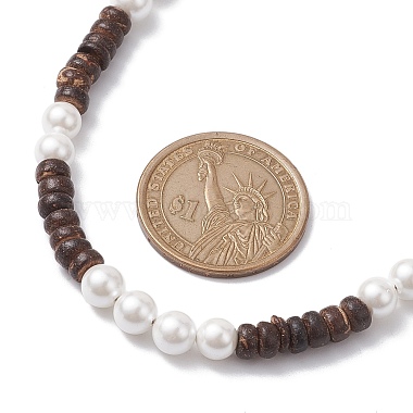 Colliers de perles en colonne de noix de coco naturelle et perles de coquillage pour femmes(NJEW-JN04666)-3