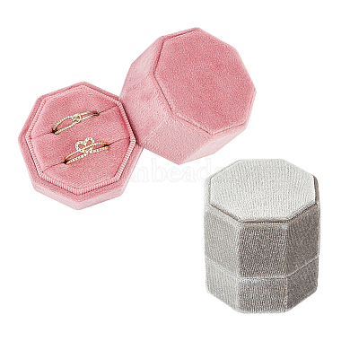 Mixed Color Octagon Velvet Ring Box