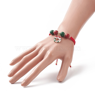 Christmas Themed Alloy Enamel Charm Bracelet(BJEW-JB09928)-6