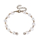 Fabrication de bracelets à maillons en perles de verre à facettes carrées(AJEW-JB01150-51)-1