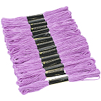 Cotton Crochet Threads, Embroidery Threads, Yarn for Lace Hand Knitting, Purple, 1.4mm, about 8.20 Yards(7.5m)/skein, 15 skeins/set(OCOR-CY0004-39B)