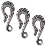 3Pcs Alloy S-Hook Clasps, Antique Silver, 55x24x6mm(FIND-CP0003-47AS)