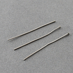 Tarnish Resistant 304 Stainless Steel Flat Head Pins, Stainless Steel Color, 30x0.7mm, 21 Gauge, Head: 1.5~2mm(STAS-R046-30mm)