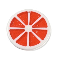 Resin Pendants, Fruit Lemon Slice Charms, Red, 36x2.5mm, Hole: 1.8mm(RESI-R449-02B)