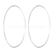 Brass Linking Rings, Cadmium Free & Lead Free, Long-Lasting Plated, Oval, Silver, 40x20x1mm, Inner Diameter: 39x19mm(KK-M250-23G-S)