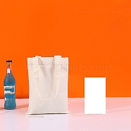 Cotton Cloth Blank Canvas Bag, Vertical Tote Bag for DIY Craft, Snow, 25x20~25cm(SENE-PW0012-02H-01)