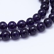 Natural Amethyst Round Bead Strands, Grade A+, 4mm, Hole: 0.8mm, about 95pcs/strand, 15.5 inch(G-M212-4mm-03C)