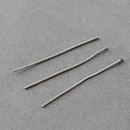 304 Stainless Steel Flat Head Pins, Stainless Steel Color, 30x0.7mm, 21 Gauge, Head: 1.5mm(STAS-R046-30mm)