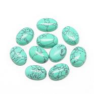 Synthetic Turquoise Cabochons, Dyed, Oval, 14x10x6mm(G-R415-14x10-44)