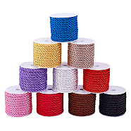 Olycraft Polyester Cord, Twisted Cord, for Jewelry Makin, Mixed Color, 5mmr, about 4m/roll, 10rolls/set(OCOR-OC0001-03)