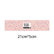 Handmade Soap Paper Tag, Both Sides Coated Art Paper Tape with Tectorial Membrane, for Soap Packaging, Rectangle with HANDMADE From Natural You always will be perfect, Pink, 50x210mm(DIY-WH0243-343)