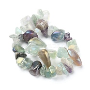 Electroplated Natural Fluorite Beads Strands, AB Color Plated, Chip, 7~23x5~13x2~10mm, Hole: 1.2mm, about 6.6~7 inch(17~18cm)(G-YW0001-41)