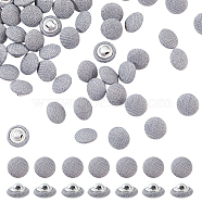 100Pcs 1-Hole Aluminum Buttons, with Polyester Covered, Clothes Coat Down Jacket Buckle, Platinum, Gray, 10x6mm, Hole: 0.8mm(DIY-NB0007-77A)