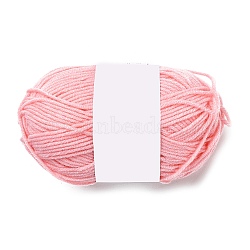 Milk Cotton Knitting Acrylic Fiber Yarn, 4-Ply Crochet Yarn, Punch Needle Yarn, Pink, 2mm(YCOR-NH0001-01H)