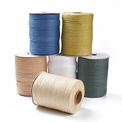 (Defective Closeout Sale: Spool Broken)Raffia Paper Cords for DIY Jewelry Making, Paper Twine, Mixed Color, 8~8.5mm, about 328.08 Yards(300m)/Roll(OCOR-XCP0001-40)