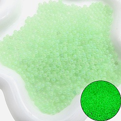 Luminous Transparent Glass Beads, No Hole Beads, Round, Pale Green, 3~3.5mm(PW-WG36095-14)