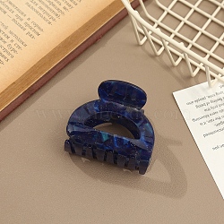 Hollow Half Round PVC Claw Hair Clips, for Women Girls, Dark Blue, 51x40x68mm(PW-WG23854-04)