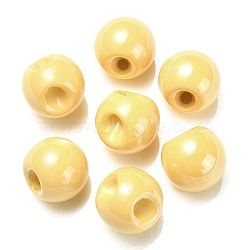 Opaque Acrylic Beads, Round Ball Bead, Top Drilled, Light Khaki, 19x19x19mm, Hole: 3mm(OACR-G012-01J)